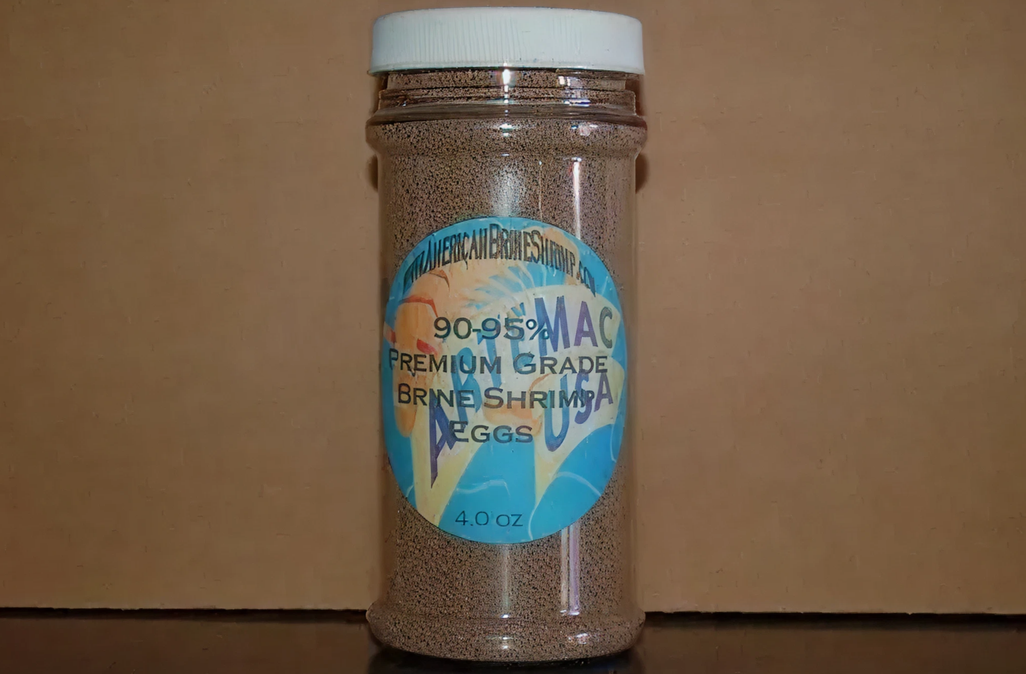 Container of brine shrimp eggs